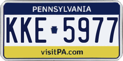 PA license plate KKE5977