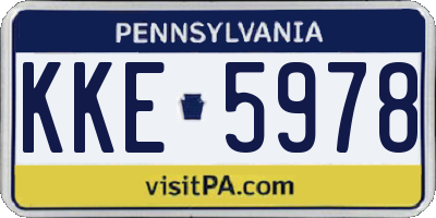 PA license plate KKE5978