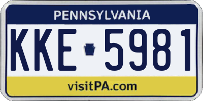 PA license plate KKE5981
