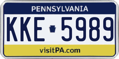 PA license plate KKE5989
