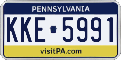 PA license plate KKE5991