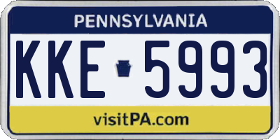 PA license plate KKE5993