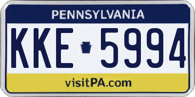 PA license plate KKE5994