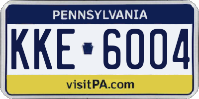 PA license plate KKE6004