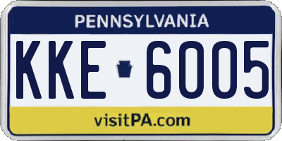 PA license plate KKE6005