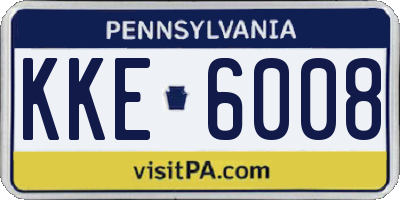 PA license plate KKE6008