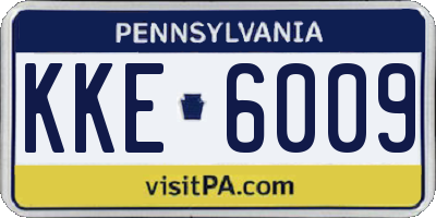 PA license plate KKE6009