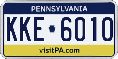 PA license plate KKE6010