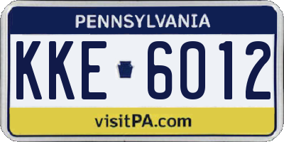 PA license plate KKE6012