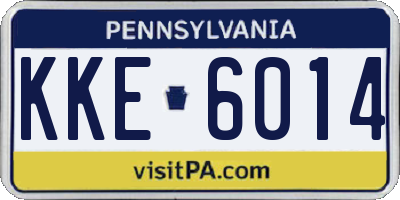 PA license plate KKE6014