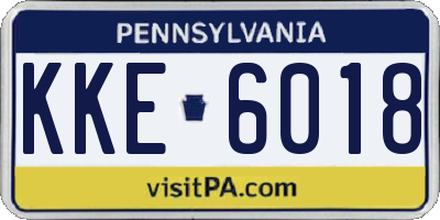 PA license plate KKE6018