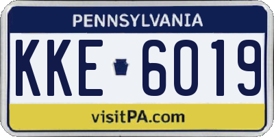 PA license plate KKE6019