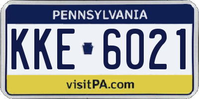 PA license plate KKE6021