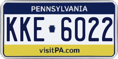 PA license plate KKE6022