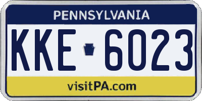 PA license plate KKE6023