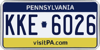 PA license plate KKE6026