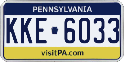 PA license plate KKE6033