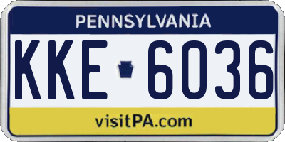 PA license plate KKE6036