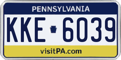 PA license plate KKE6039