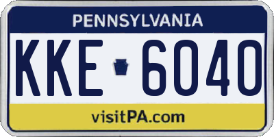 PA license plate KKE6040