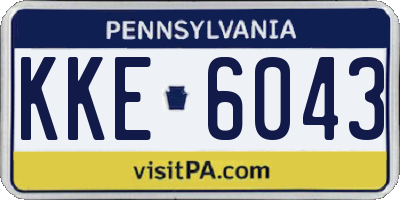 PA license plate KKE6043