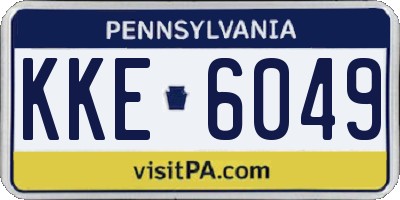 PA license plate KKE6049