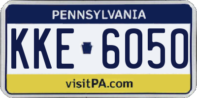 PA license plate KKE6050