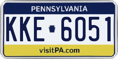 PA license plate KKE6051