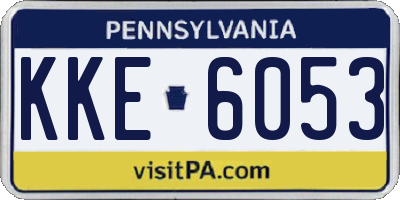 PA license plate KKE6053