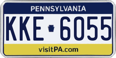 PA license plate KKE6055