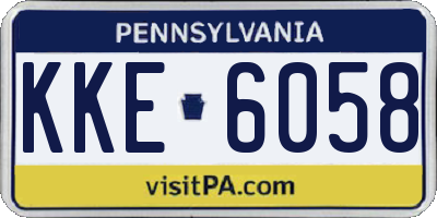 PA license plate KKE6058