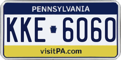 PA license plate KKE6060