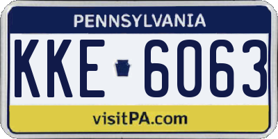 PA license plate KKE6063
