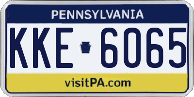 PA license plate KKE6065