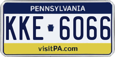 PA license plate KKE6066