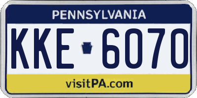 PA license plate KKE6070