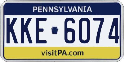 PA license plate KKE6074
