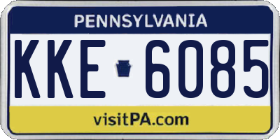PA license plate KKE6085