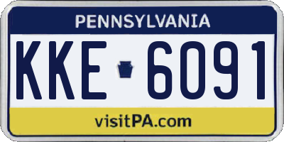 PA license plate KKE6091