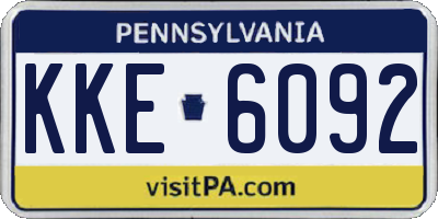PA license plate KKE6092