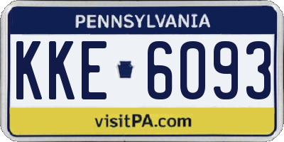 PA license plate KKE6093