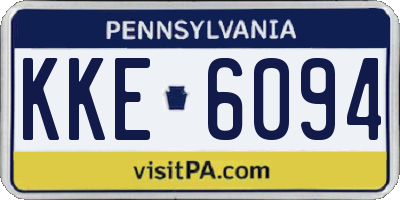 PA license plate KKE6094