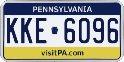 PA license plate KKE6096