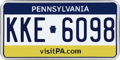 PA license plate KKE6098