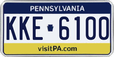 PA license plate KKE6100