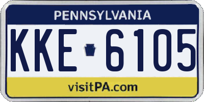 PA license plate KKE6105