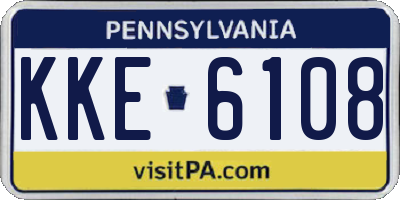 PA license plate KKE6108