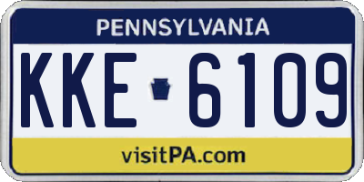 PA license plate KKE6109