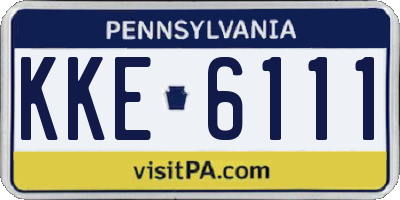 PA license plate KKE6111