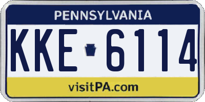 PA license plate KKE6114
